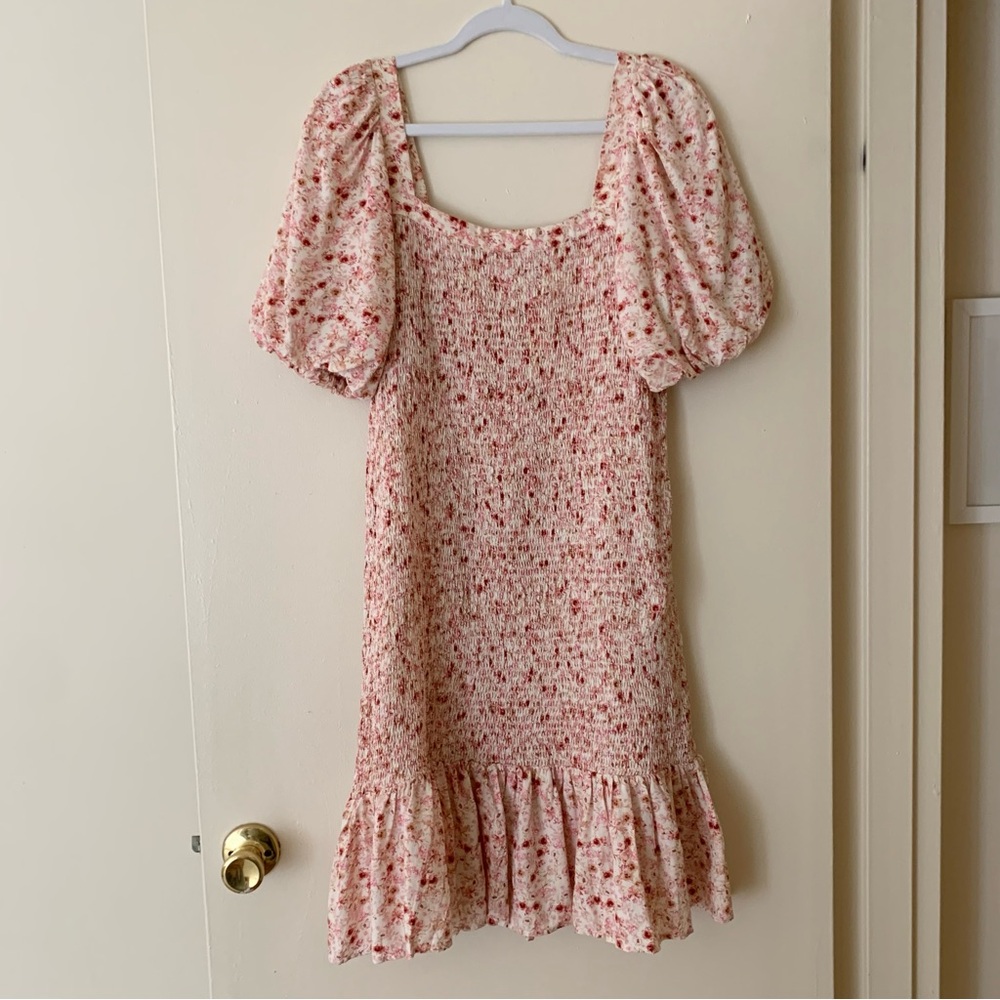 Anthropologie Another Love Smocked Floral Mini Dress, Size L